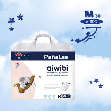 Aiwibi Pañal de Bebés Premium Aiwibi Talla M 30 u