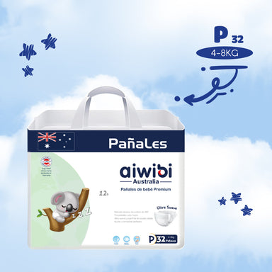 Aiwibi Pañal de Bebés Premium Aiwibi Talla P 32 u