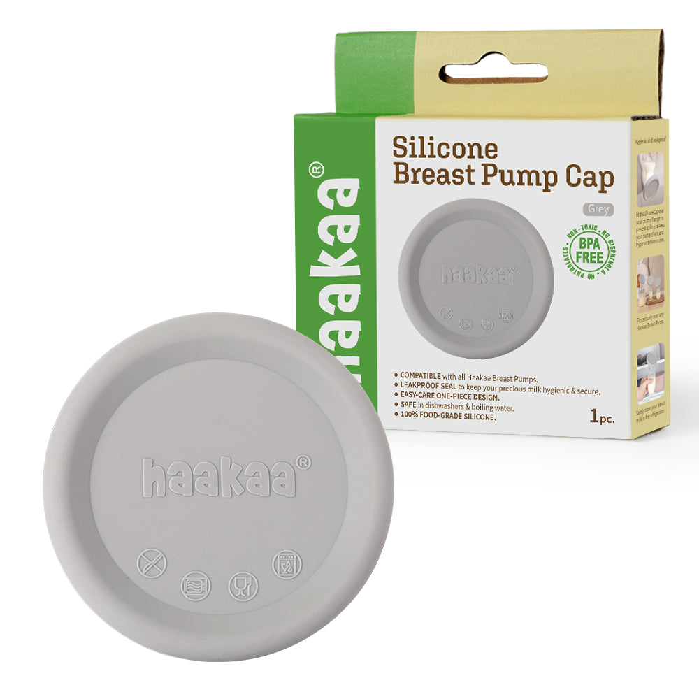 Haakaa Grey Tapa de silicona para recolector de leche materna Haakaa