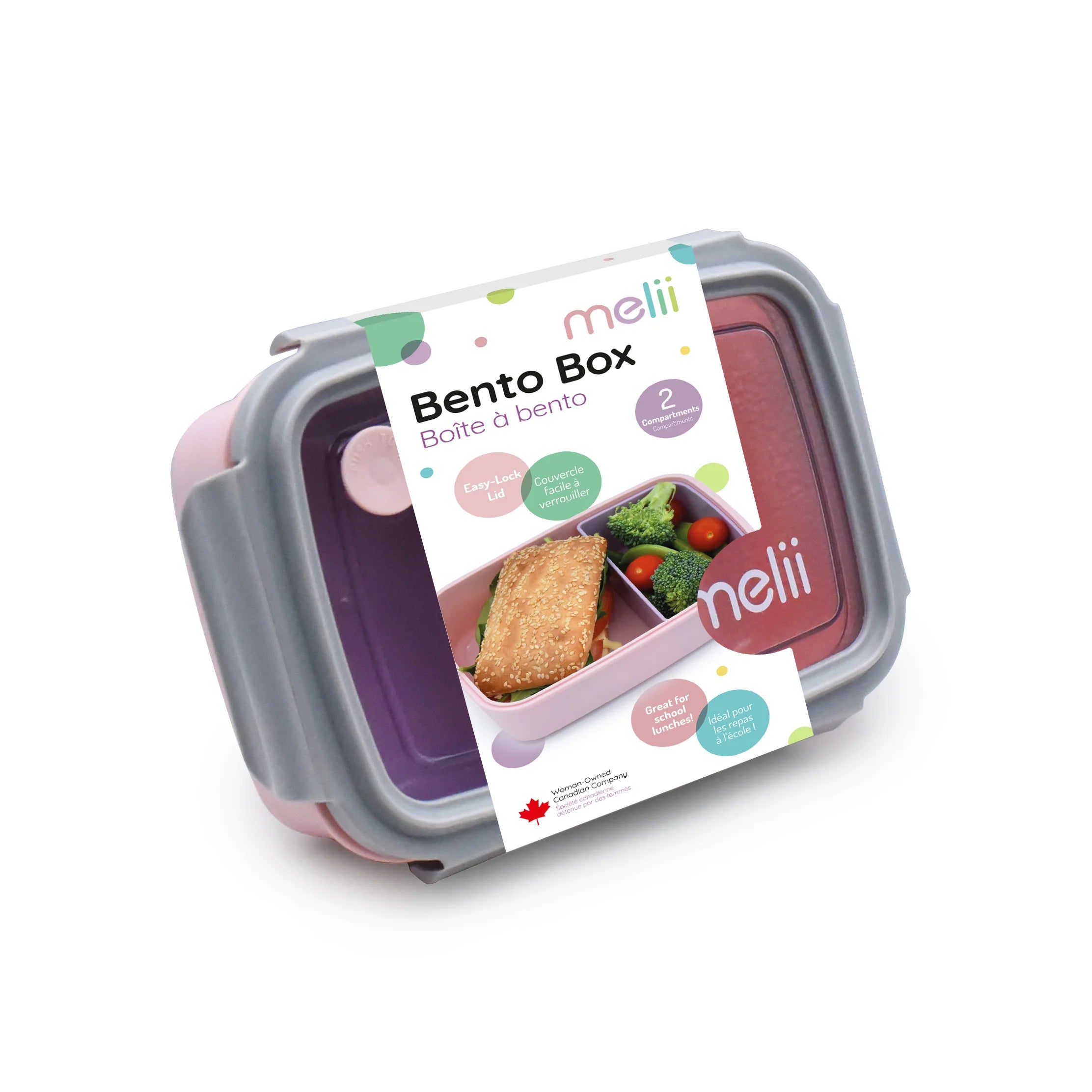 Melii Lonchera Bento Box con divisor 880 ml