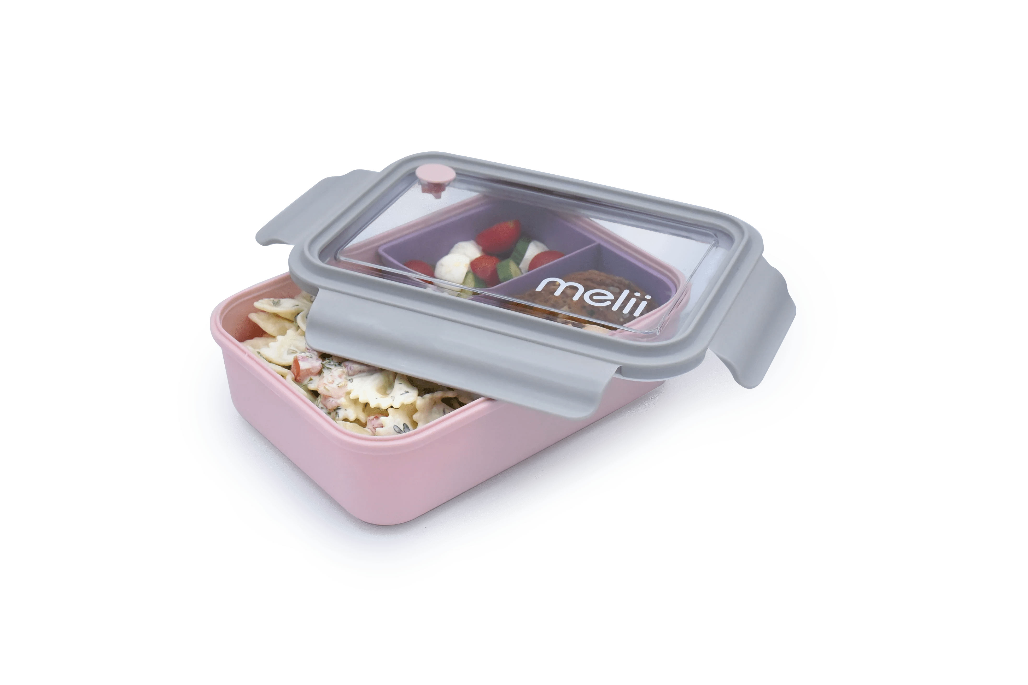 Melii Rosado Lonchera Bento Box con divisor 1250 ml